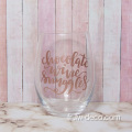 verres à vin de logo en or rose gobelet sans tige